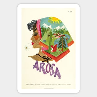 Arosa,Switzerland, Ski Travel Poster Sticker